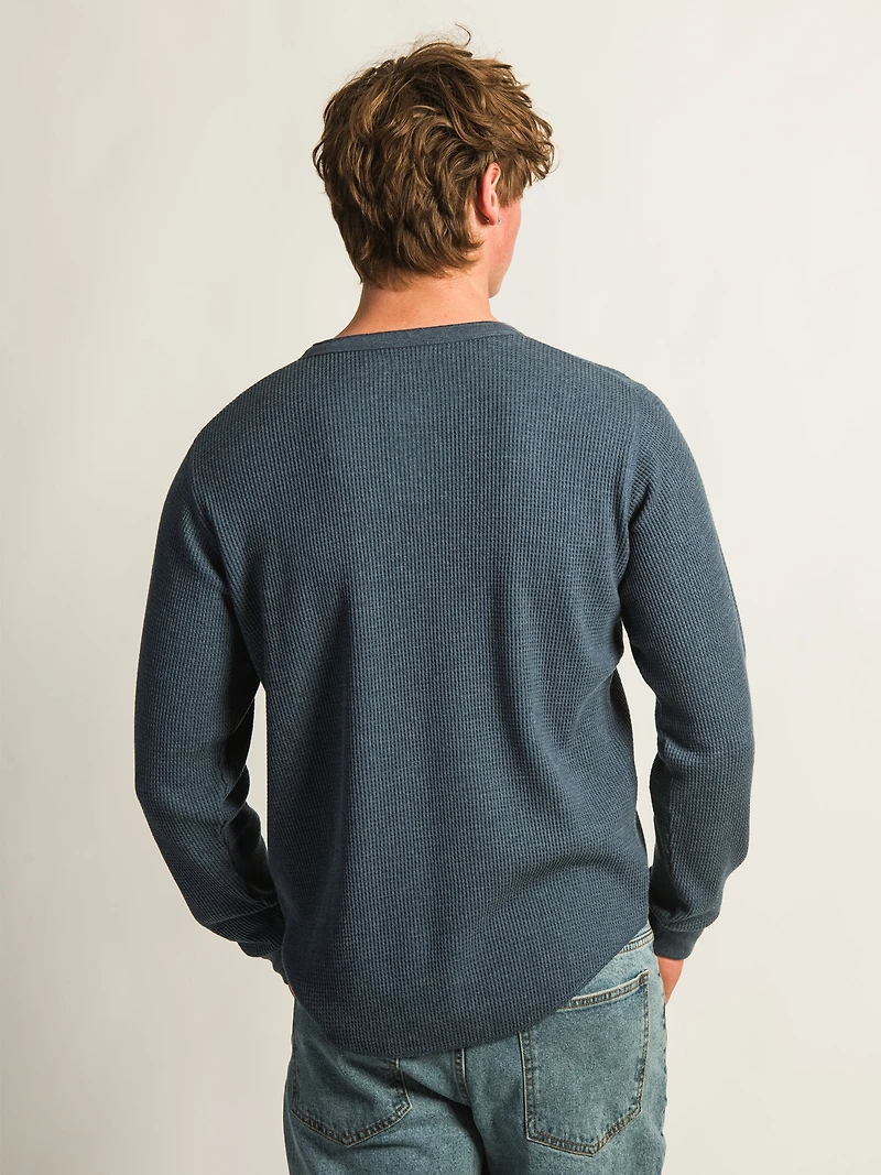 KOLBY WAFFLE HENLEY - MARINE