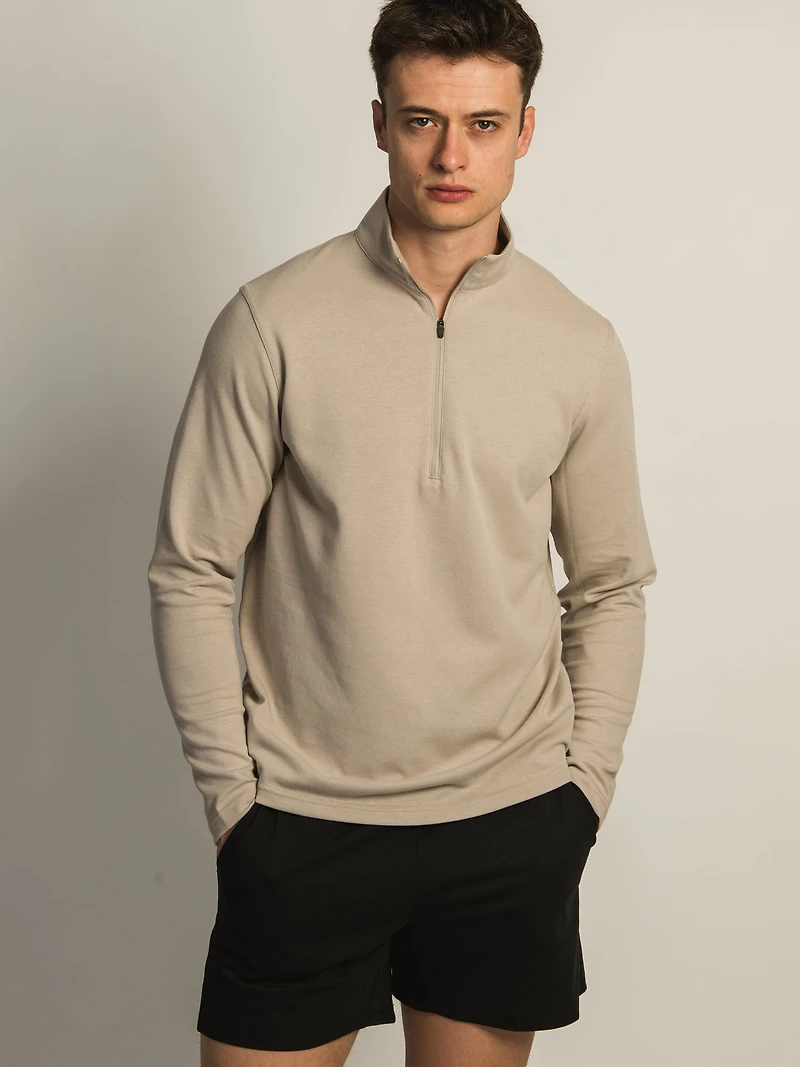 KOLBY KEEP COOL 1/2 ZIP - PEBBLE