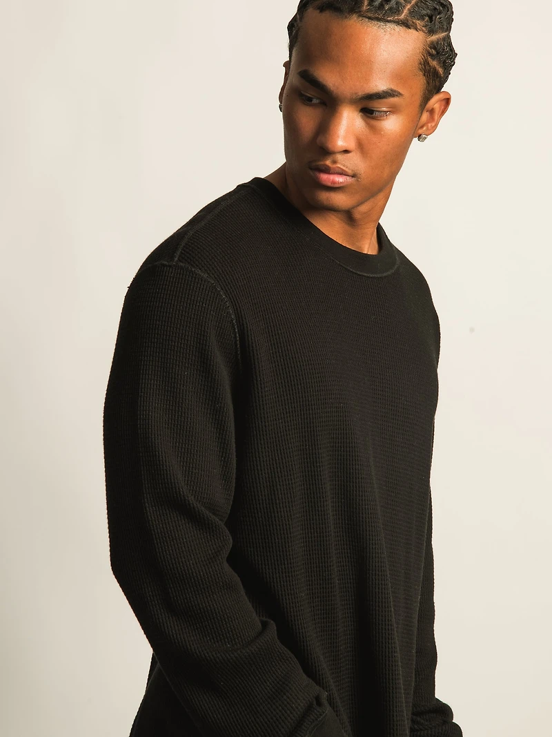 KOLBY SHORT CUT LONG SLEEVE WAFFLE SHIRT