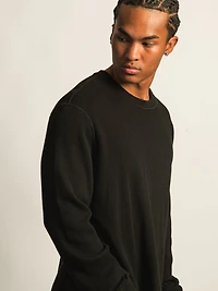 KOLBY SHORT CUT LONG SLEEVE WAFFLE SHIRT