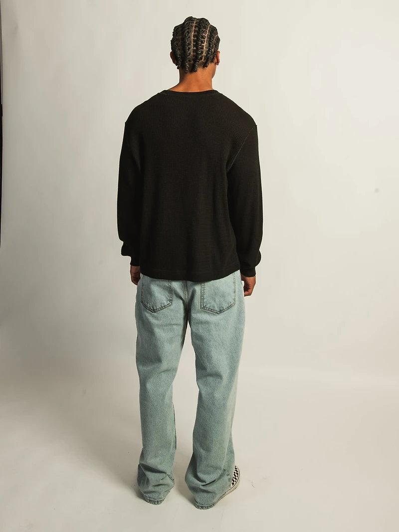 KOLBY SHORT CUT LONG SLEEVE WAFFLE SHIRT
