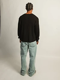 KOLBY SHORT CUT LONG SLEEVE WAFFLE SHIRT