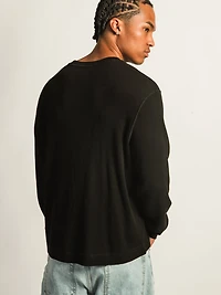 KOLBY SHORT CUT LONG SLEEVE WAFFLE SHIRT
