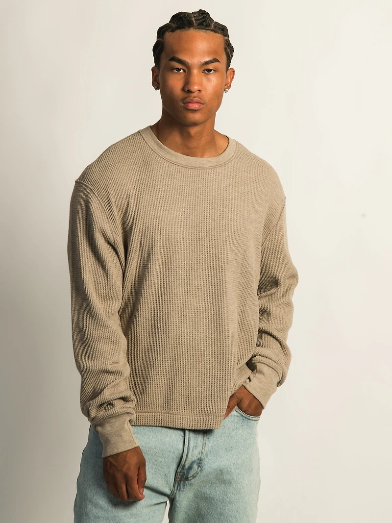 KOLBY SHORT CUT LONG SLEEVE WAFFLE SHIRT