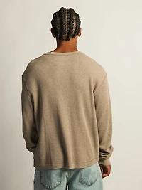 KOLBY SHORT CUT LONG SLEEVE WAFFLE SHIRT