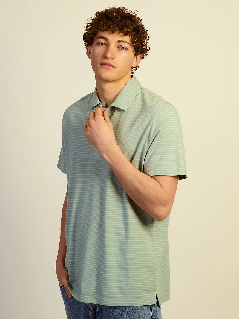 KOLBY KEEP COOL LIGHTWEIGHT POLO - DUSTY GREEN