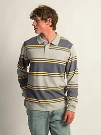 KOLBY LONG SLEEVE RUGBY SHIRT - HEATHER GREY
