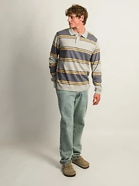 KOLBY LONG SLEEVE RUGBY SHIRT - HEATHER GREY