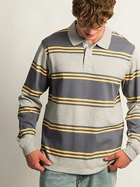 KOLBY LONG SLEEVE RUGBY SHIRT - HEATHER GREY
