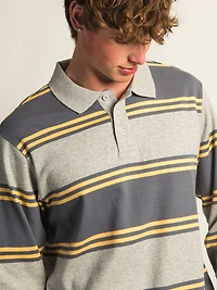 KOLBY LONG SLEEVE RUGBY SHIRT - HEATHER GREY