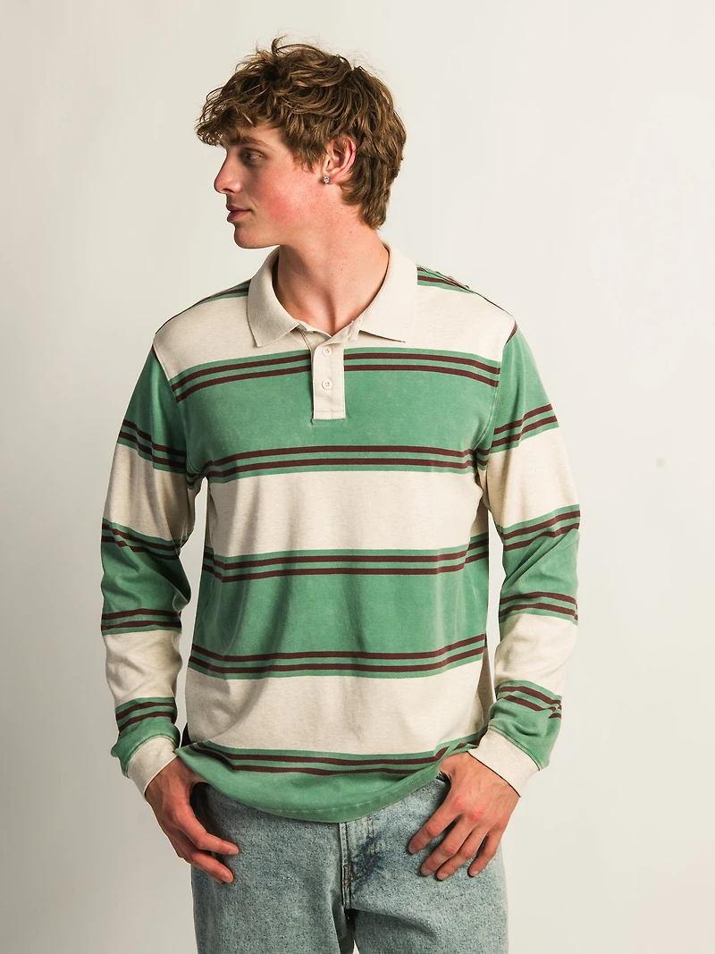 KOLBY LONG SLEEVE RUGBY SHIRT - OATMEAL