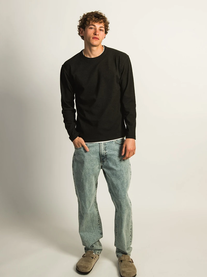 KOLBY LAYERED KNIT TEE- BLACK