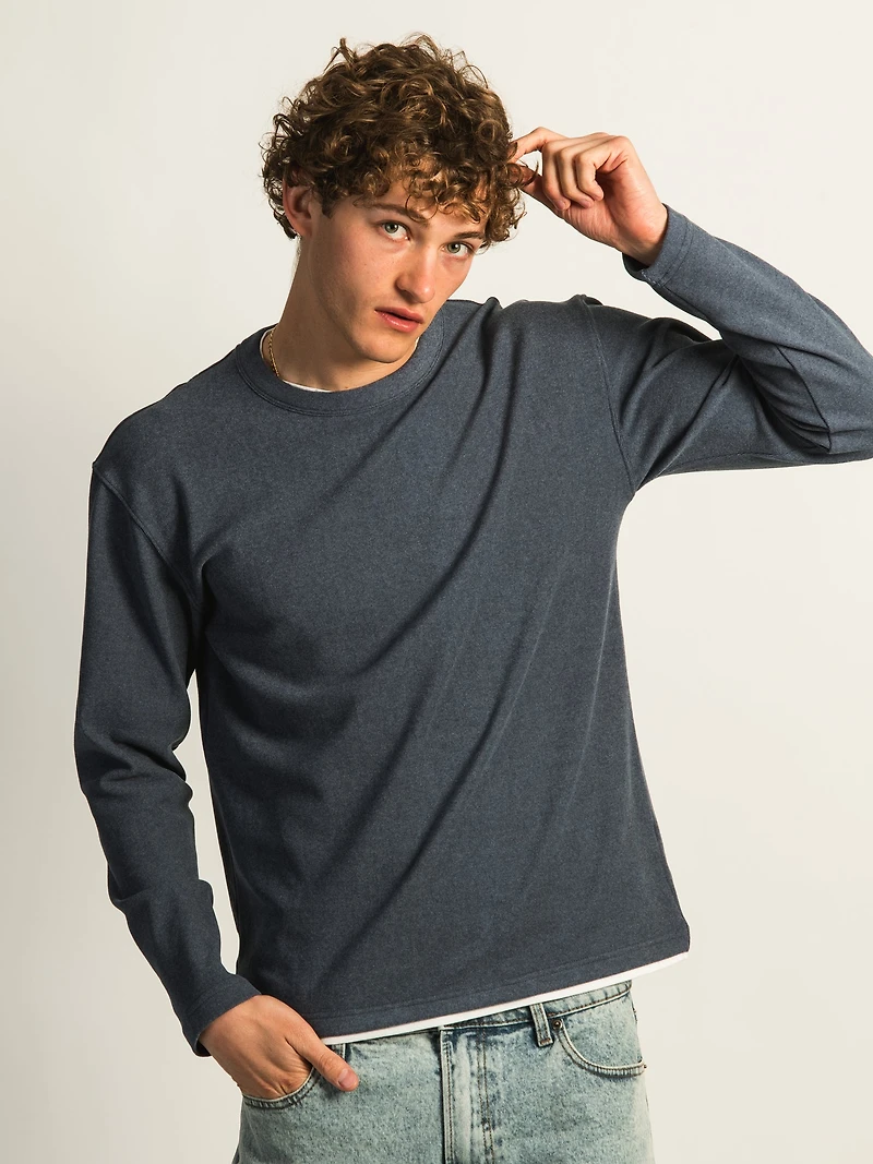 KOLBY LAYERED KNIT TEE - BLUE