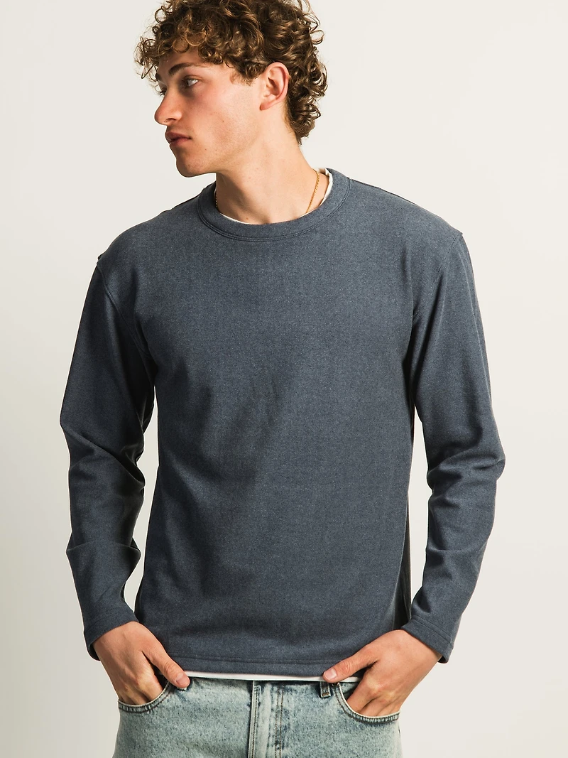 KOLBY LAYERED KNIT TEE - BLUE