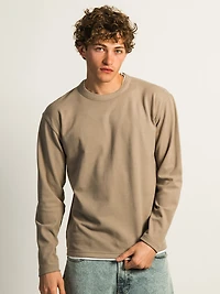 KOLBY LAYERED KNIT TEE- BROWN
