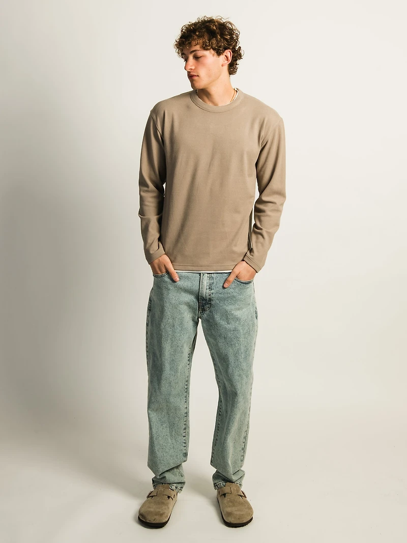 KOLBY LAYERED KNIT TEE- BROWN