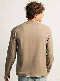 KOLBY LAYERED KNIT TEE- BROWN