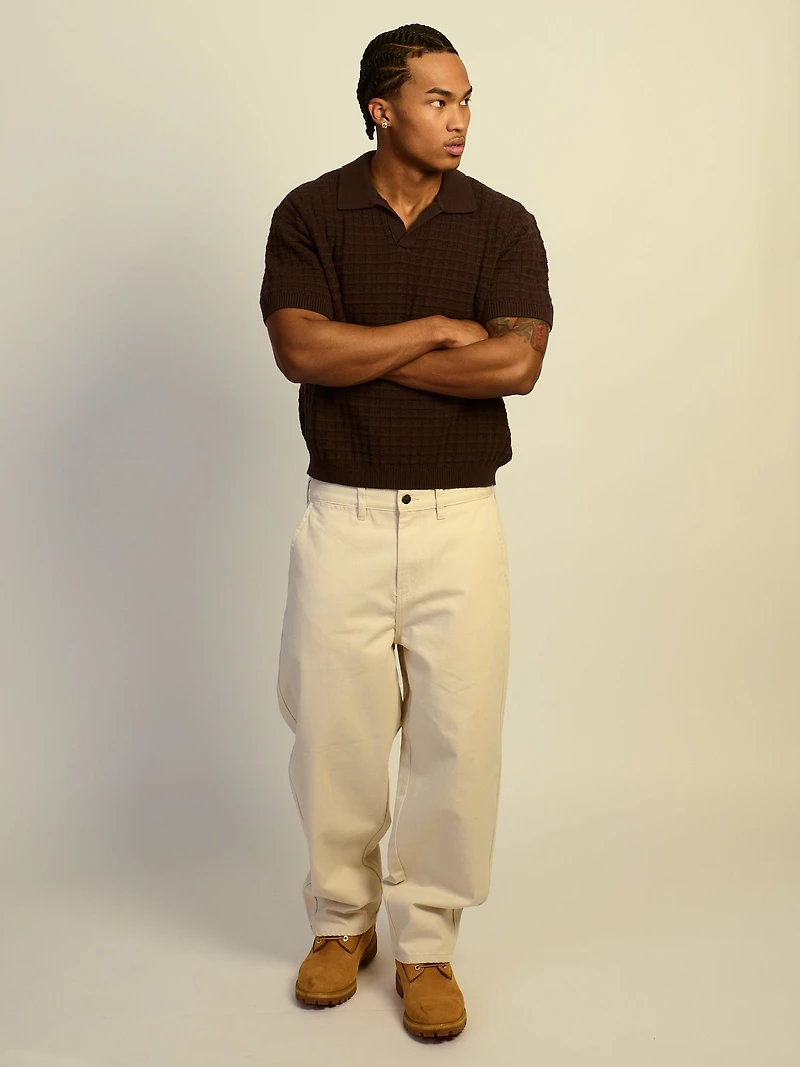 KOLBY RELAXED FIT KNIT POLO - IRON