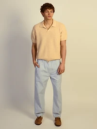 KOLBY RELAXED FIT KNIT POLO - NATURAL