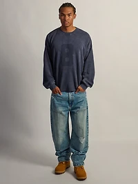 HEAVYWEIGHT LONG SLEEVE WAFFLE - CHARCOAL NAVY