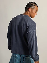 HEAVYWEIGHT LONG SLEEVE WAFFLE - CHARCOAL NAVY