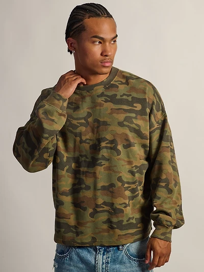 HEAVYWEIGHT LONG SLEEVE WAFFLE - CAMO