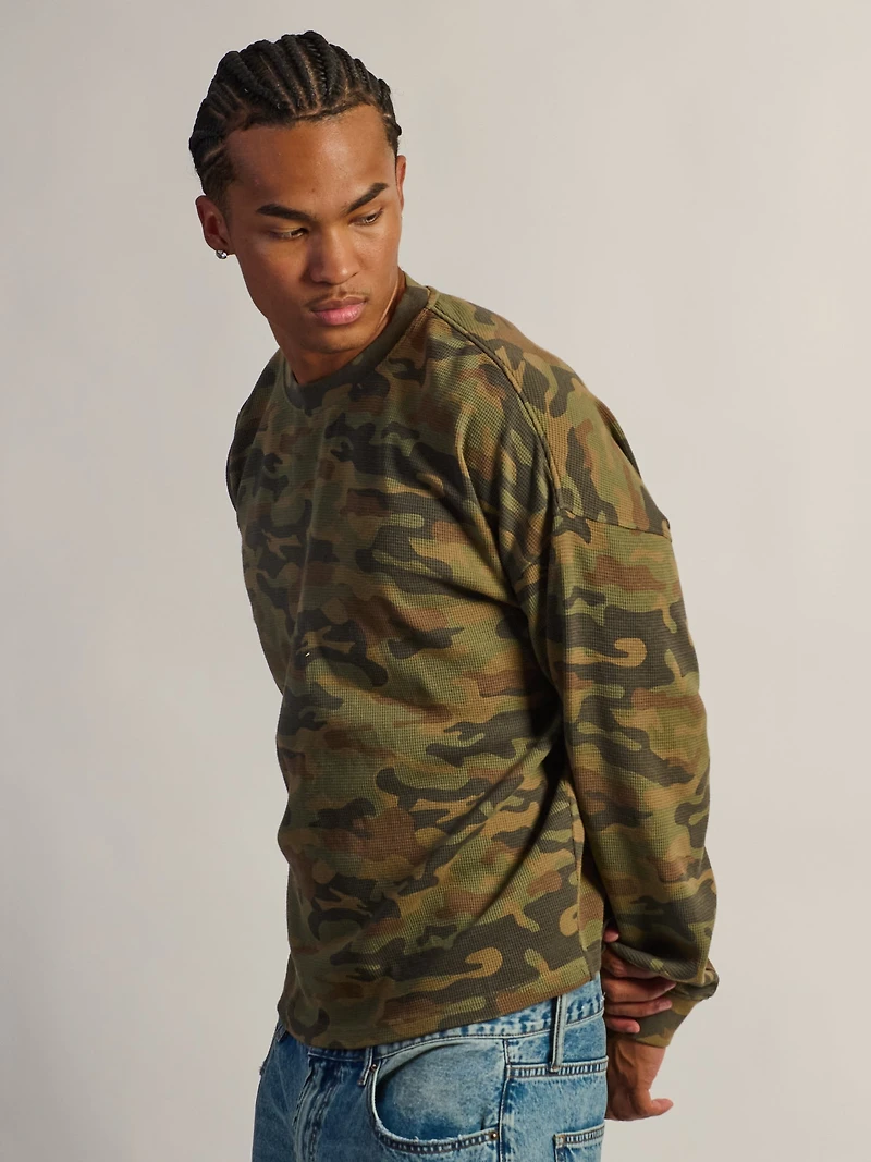 HEAVYWEIGHT LONG SLEEVE WAFFLE - CAMO
