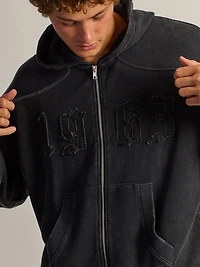 HEAVYWEIGHT WAFFLE HOODIE - BLACK