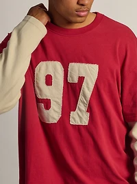 KOLBY T-SHIRT DE FOOTBALL GAUFRÉ À MANCHES LONGUES - ROUGE