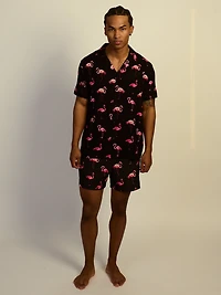 KOLBY FLAMINGO WOVEN SHIRT - NOIR