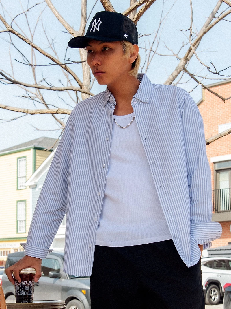 CHEMISE KOLBY OXFORD À RAYURES – BLEU