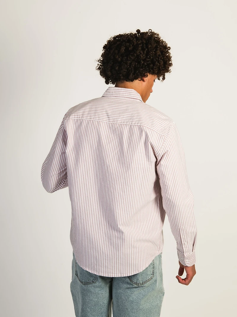 CHEMISE KOLBY OXFORD À RAYURES – CORAL