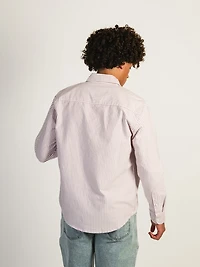 CHEMISE KOLBY OXFORD À RAYURES – CORAL