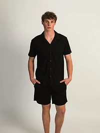 KOLBY WAFFLE SHIRT - BLACK