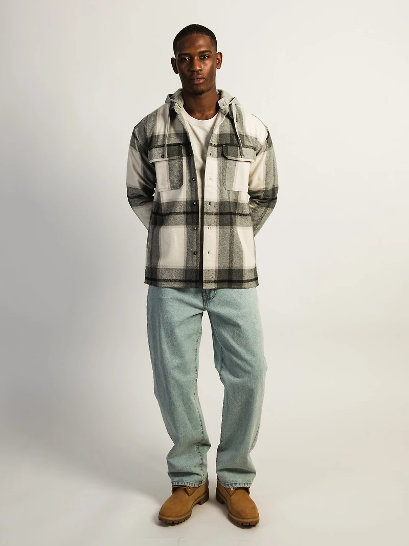 KOLBY FLANNEL HOODIE - GREY