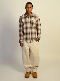 KOLBY BOXY PLAID SHIRT - NATURAL