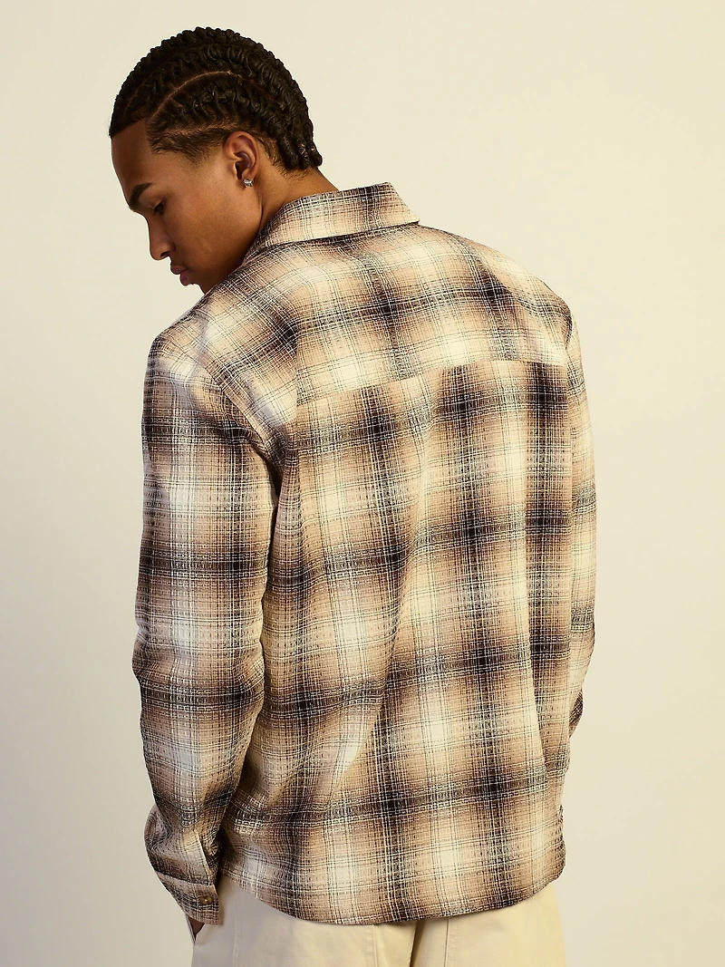 KOLBY BOXY PLAID SHIRT - NATURAL