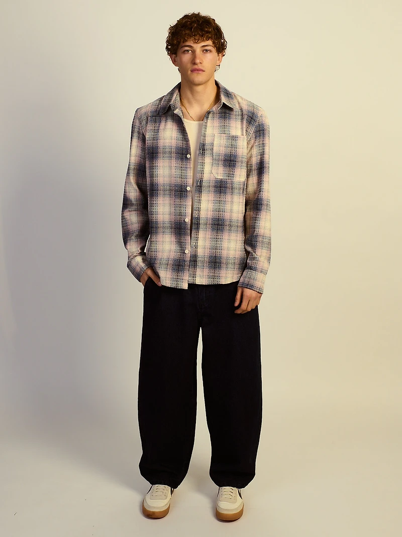 KOLBY BOXY PLAID SHIRT - OFF WHITE
