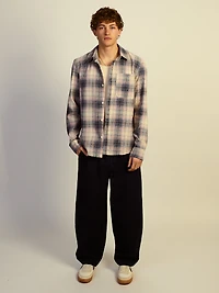 KOLBY BOXY PLAID SHIRT - OFF WHITE