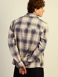 KOLBY BOXY PLAID SHIRT - OFF WHITE