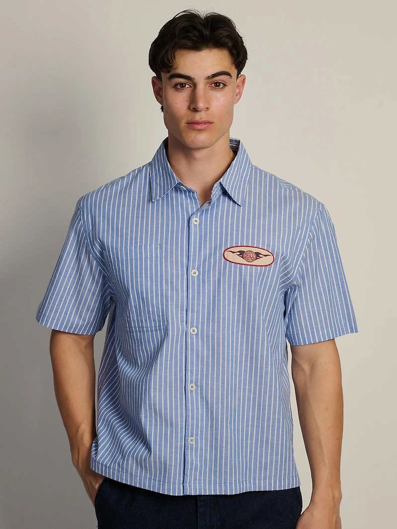KOLBY BOXY PLAID SHIRT - BLUE