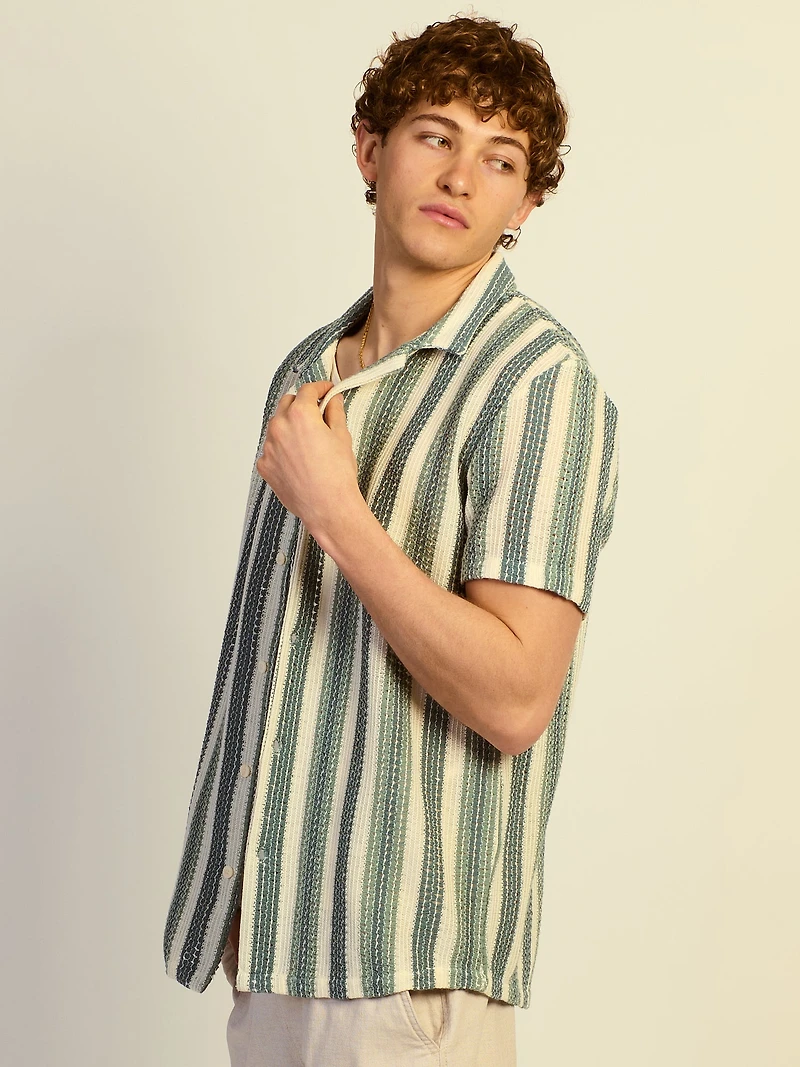 KOLBY - CHEMISE TEXTURÉE À COUPE DÉCONTRACTÉE DUSTY GREEN