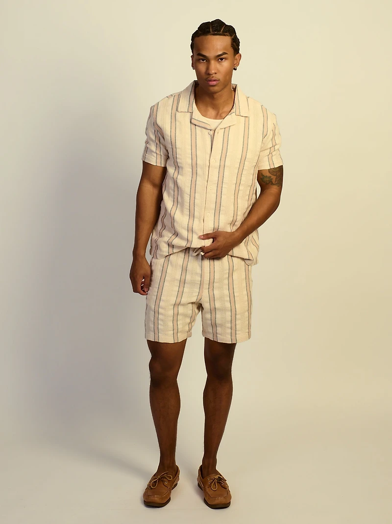 KOLBY RELAXED FIT STRIPE SHIRT - NATURAL