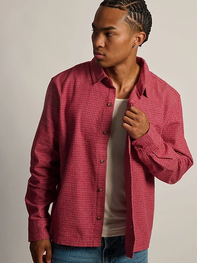 KOLBY SHORT CUT FLANNEL - ROUGE