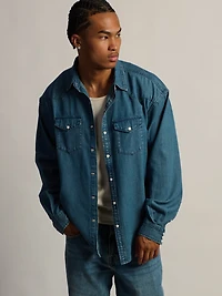 KOLBY WESTERN SHIRT - DENIM