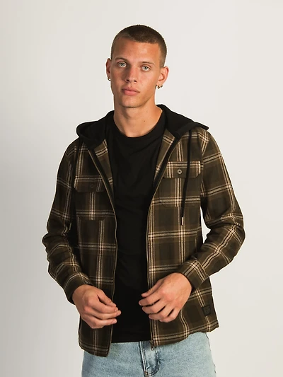 KOLBY BERK ZIP HOODIE - OLIVE CLEARANCE