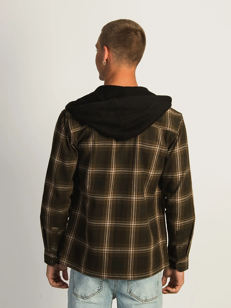 KOLBY BERK ZIP HOODIE - OLIVE CLEARANCE
