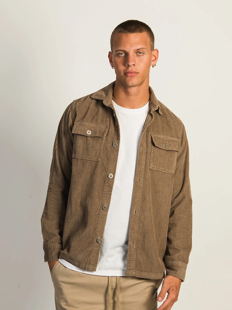 KOLBY CORD OVERSHIRT - BEIGE CLEARANCE