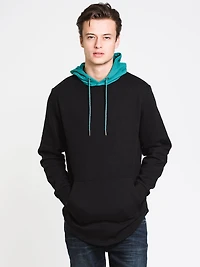 MENS BOP CONTRAST LONG LINE HOODIE - CLEARANCE