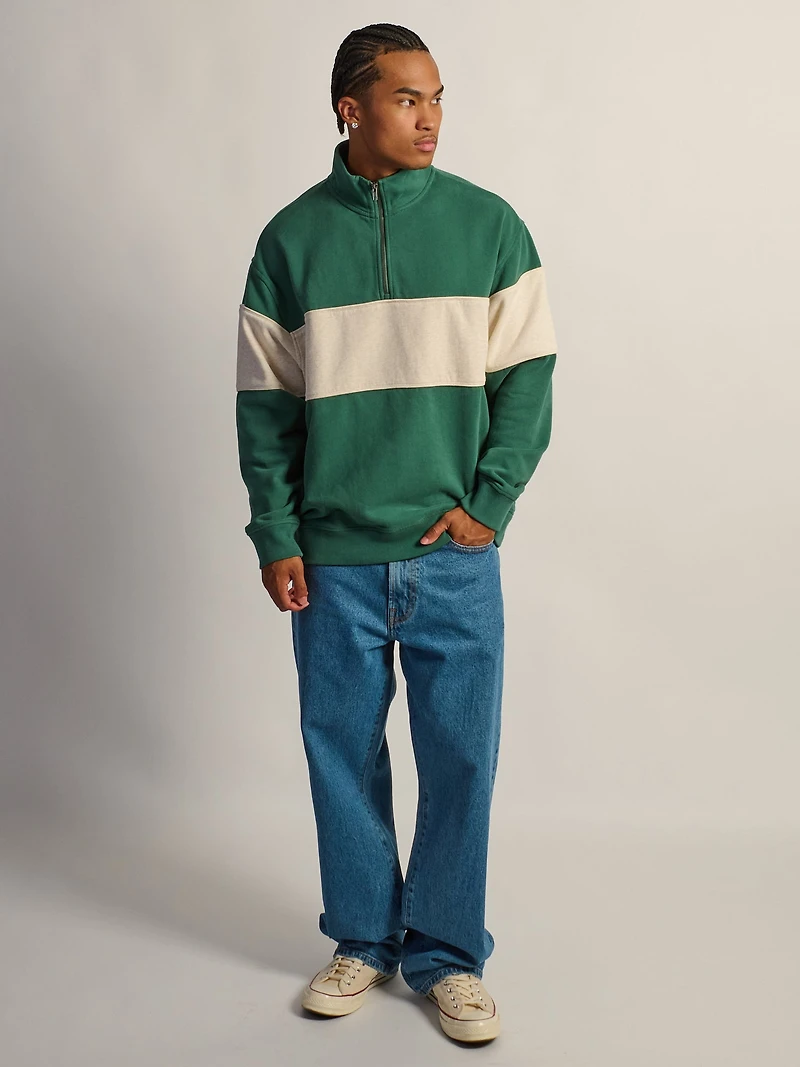 KOLBY SWEAT À CAPUCHE ZIPPÉ COUPE RELAXÉE - VERT